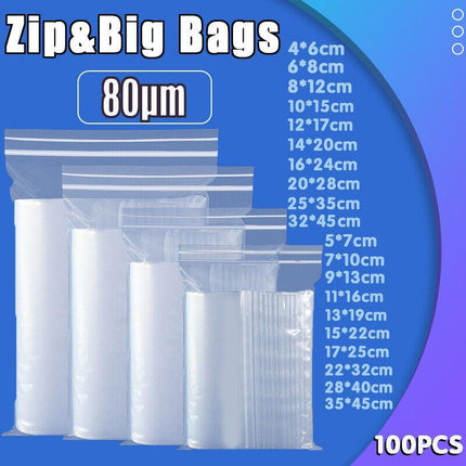 100X Bulk Clear Resealable PE Plastic Zip Bags - 4*6cm – 1PC Sample Only.