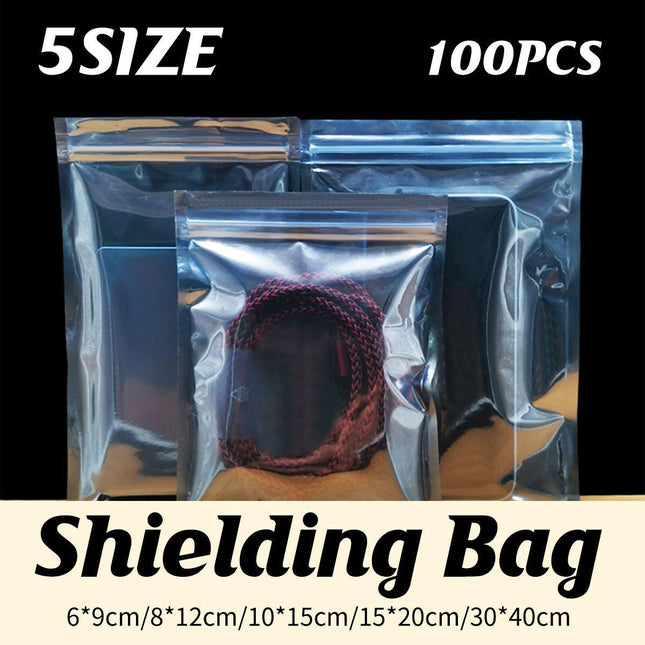 Plastic Self Sealing Bags 100PCS 5Sizes Anti Static Semi Transparent Resealable - 15x20cm.