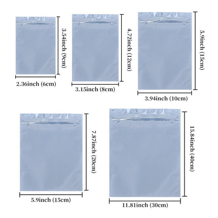 Plastic Self Sealing Bags 100PCS 5Sizes Anti Static Semi Transparent Resealable - 15x20cm.