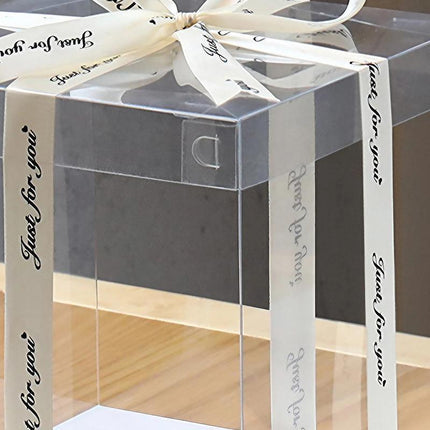 20 PCS Clear Treat Box Box Portable Cake Display Transparent Birthday Cake - 8 INCH(without ribbon)-Double.