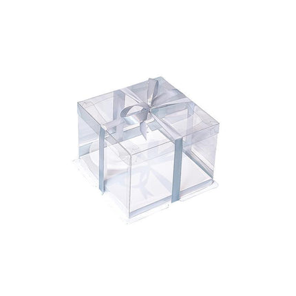 20 PCS Clear Treat Box Box Portable Cake Display Transparent Birthday Cake - 8 INCH(without ribbon)-Double.