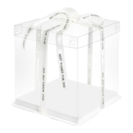 20 PCS Clear Treat Box Box Portable Cake Display Transparent Birthday Cake - 8 INCH(without ribbon)-Double.