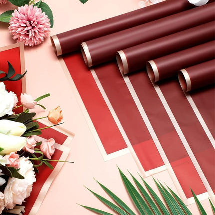 100PCS Waterproof Flower Gift Wrapping Paper Florist Bouquet Craft Packaging - Purple.