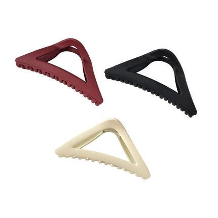 Women's Simple Hair Claws Clip Large Geometric Barrette Ponytail Clamp Hairpin - Wine Red.