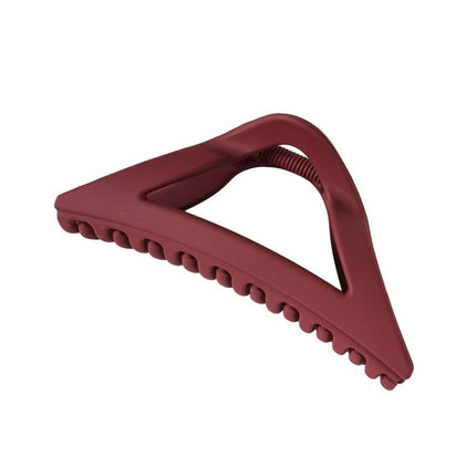 Women's Simple Hair Claws Clip Large Geometric Barrette Ponytail Clamp Hairpin - Wine Red.