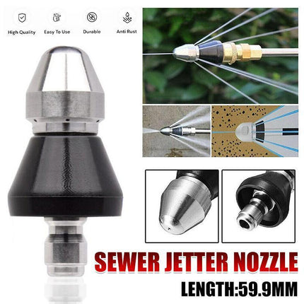 High Pressure Drain 1 Front 6 Nozzle Sewer Pipe Cleaner Rear Jet Pressure Washer.