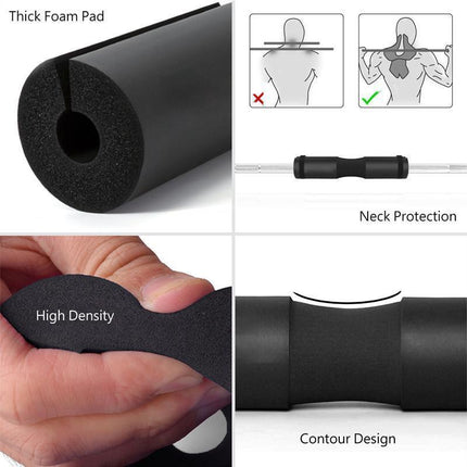 Squat Pad Barbell for Squats Lunges Hip Thrusts Neck Shoulder Protective Support - Grey.