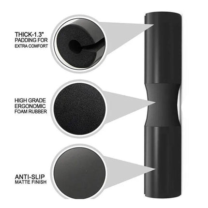 Squat Pad Barbell for Squats Lunges Hip Thrusts Neck Shoulder Protective Support - Grey.