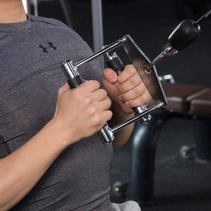 Cable Pulley Attachment Tricep Rope V Grip LAT Pull Down Gym Accessory - Revolving Straight Bar.