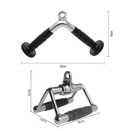 Cable Pulley Attachment Tricep Rope V Grip LAT Pull Down Gym Accessory - Revolving Straight Bar.