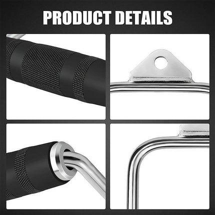 Cable Pulley Attachment Tricep Rope V Grip LAT Pull Down Gym Accessory - Revolving Straight Bar.