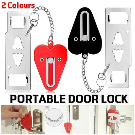 Portable Door Lock for Travel Hotel Home Security Addalock Style Lock - Red.