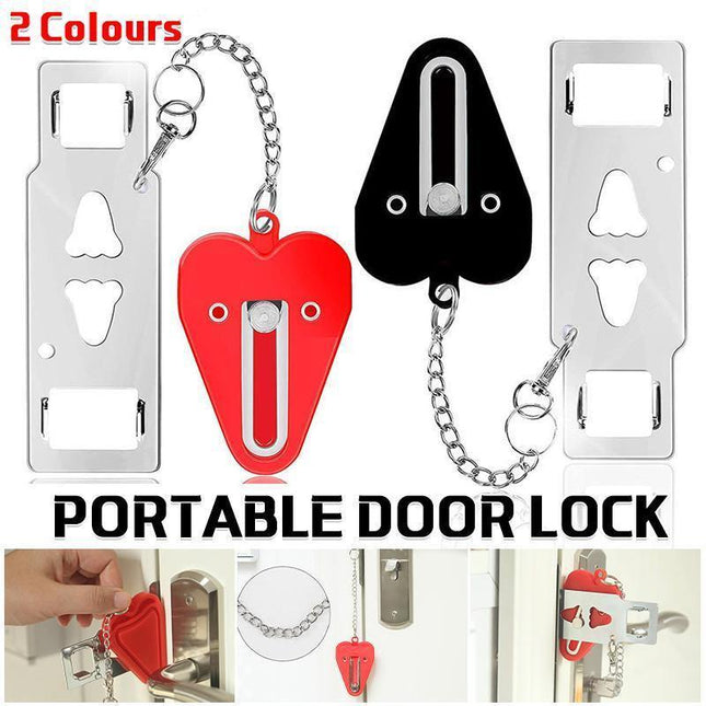 Portable Door Lock for Travel Hotel Home Security Addalock Style Lock - Red.