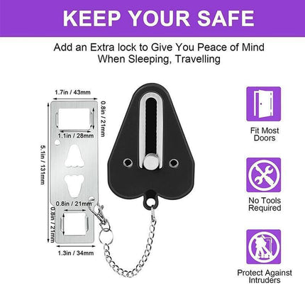 Portable Door Lock for Travel Hotel Home Security Addalock Style Lock - Red.