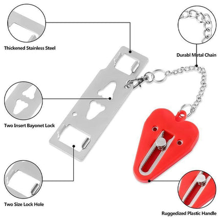 Portable Door Lock for Travel Hotel Home Security Addalock Style Lock - Red.