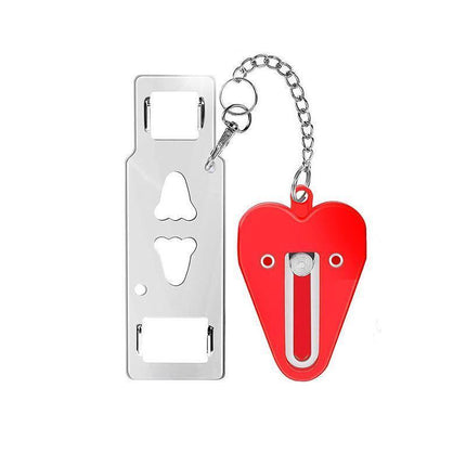 Portable Door Lock for Travel Hotel Home Security Addalock Style Lock - Red.