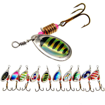 10/16PCS Fishing Lure Spinners Baits Spoon Set with Tackle Bag Trout Bass Tackle - B(10PCS).