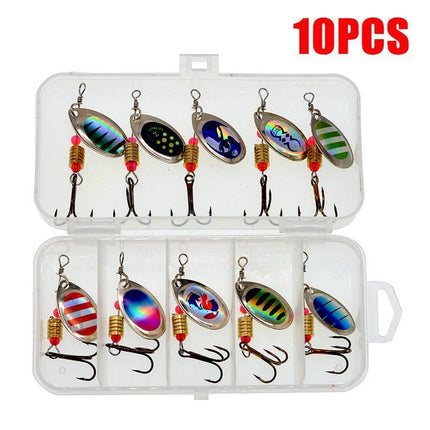10/16PCS Fishing Lure Spinners Baits Spoon Set with Tackle Bag Trout Bass Tackle - A(16PCS).