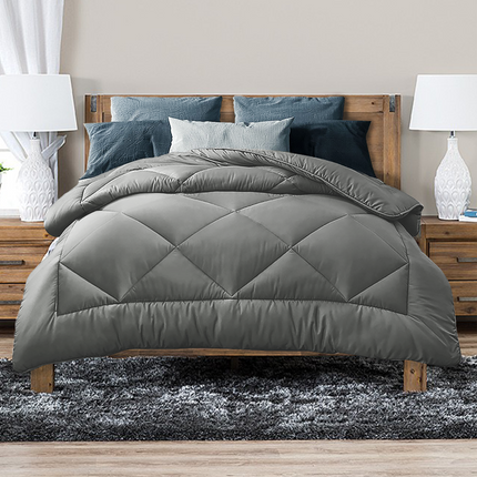 Luxor Australian Made All Season Grey 400GSM Bamboo Blend Quilt King.