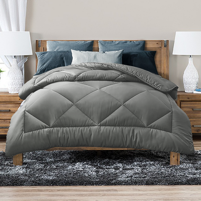Luxor Australian Made All Season Grey 400GSM Bamboo Blend Quilt King.