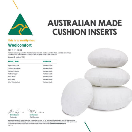 Luxor Twin Pack 40cm Aus Made Round Hotel Cushion Inserts Premium Memory Resistant Filling.