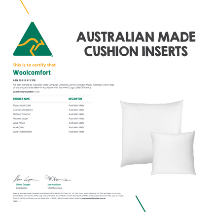 Luxor Four Pack 60x60cm Aus Made Hotel Cushion Inserts Premium Memory Resistant Filling.