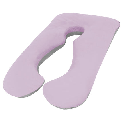 Woolcomfort Aus Made Maternity Pregnancy Nursing Sleeping Body Pillow Pillowcase Included Lilac x Grey.