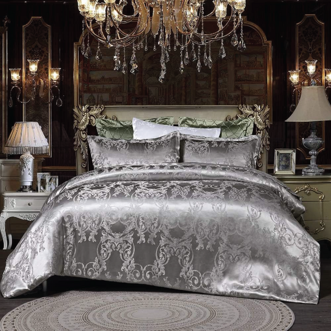 Dreamfields - Silvery Royal Quilt Cover Set - (2pcs, King Single Size).