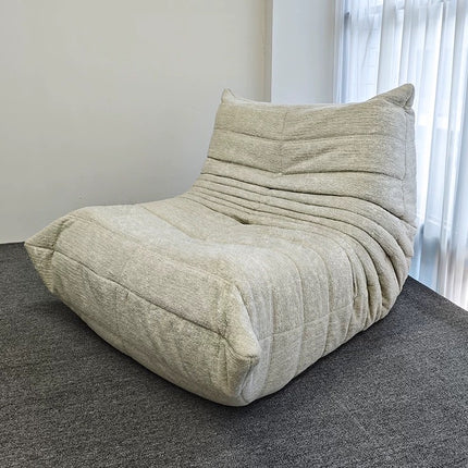 Vacuum-Packed, Comfy Mid Century Togo Lounge Sofa Modern Backrest White Corduroy Armless Retro Decorative Cozy Seat for Indoor.