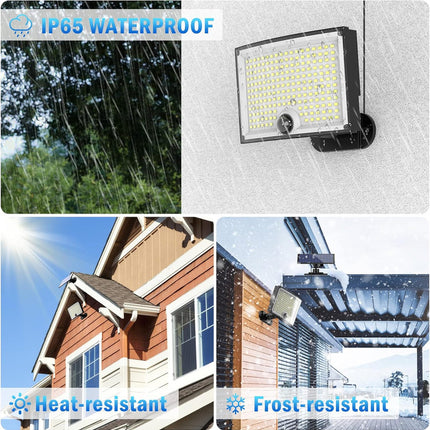 KagoLing Solar Lights Outdoor 202 LED Motion Sensor Lights IP65 Waterproof 120 Degree Beam Angle Solar Garden Lights 2 Pack with 5M Cable.