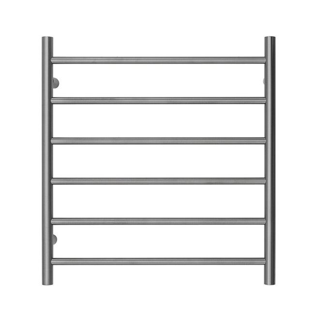 Premium Brushed Chrome Towel Rack - 6 Bars, Round Design, AU Standard, 650x620mm Wide.
