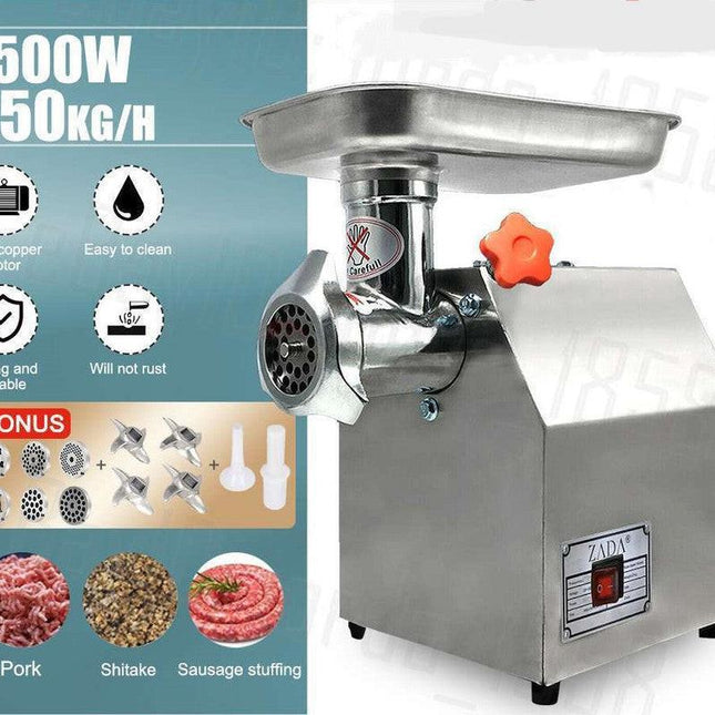 1.63HP Commercial Meat Mincer- Electric Grinder & Sausage Maker Filler 1200W.