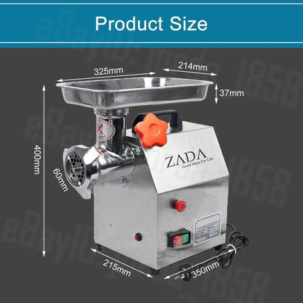 1.63HP Commercial Meat Mincer- Electric Grinder & Sausage Maker Filler 1200W.