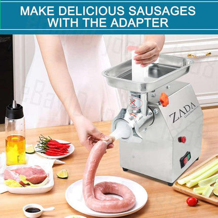1.63HP Commercial Meat Mincer- Electric Grinder & Sausage Maker Filler 1200W.