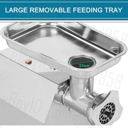 1.63HP Commercial Meat Mincer- Electric Grinder & Sausage Maker Filler 1200W.