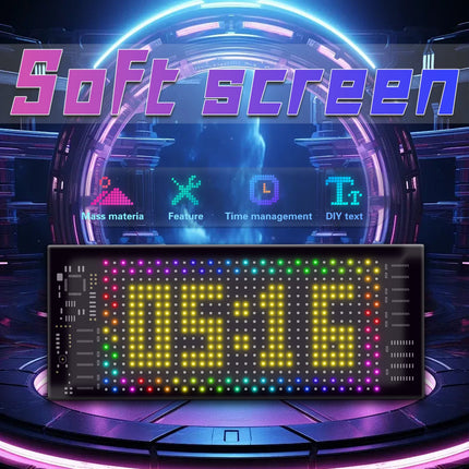 Programmable LED Matrix Panel Flexible Screen IP65 with APP Control 70*173mm.
