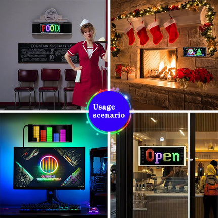 Programmable LED Matrix Panel Flexible Screen IP65 with APP Control 70*173mm.