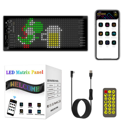 Programmable LED Matrix Panel Flexible Screen IP65 with APP Control 70*173mm.