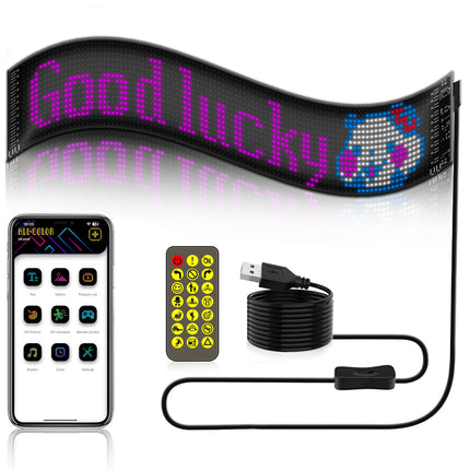 Programmable LED Matrix Panel Flexible Screen IP65 with APP Control 120*595mm.