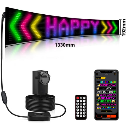 Programmable LED Matrix Panel Flexible Screen IP65 with APP Control 192*1330mm.