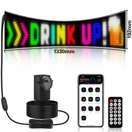 Programmable LED Matrix Panel Flexible Screen IP65 with APP Control 192*1330mm.