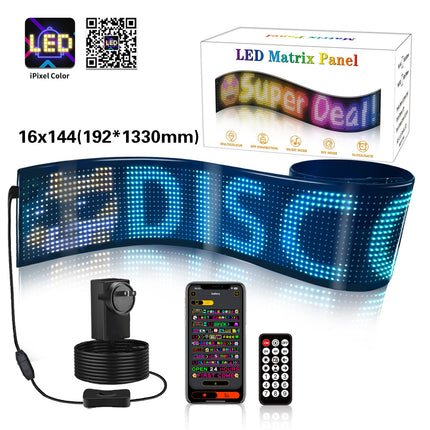 Programmable LED Matrix Panel Flexible Screen IP65 with APP Control 192*1330mm.