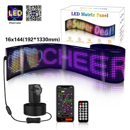 Programmable LED Matrix Panel Flexible Screen IP65 with APP Control 192*1330mm.