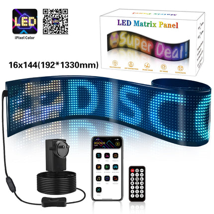 Programmable LED Matrix Panel Flexible Screen IP65 with APP Control 192*1330mm.