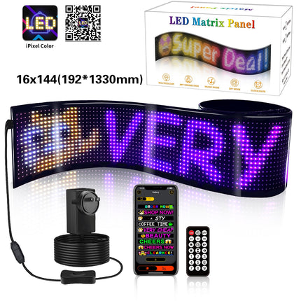 Programmable LED Matrix Panel Flexible Screen IP65 with APP Control 192*1330mm.