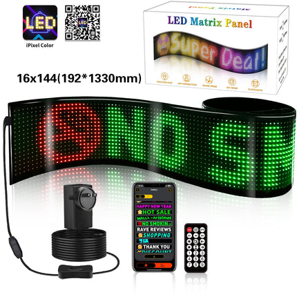 Programmable LED Matrix Panel Flexible Screen IP65 with APP Control 192*1330mm.