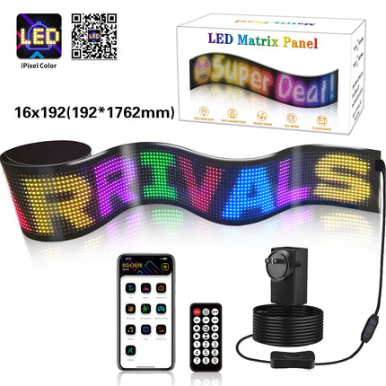Programmable LED Matrix Panel Flexible Screen IP65 with APP Control 192*1762mm.