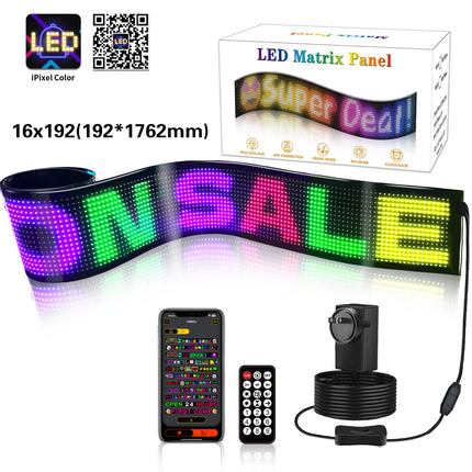 Programmable LED Matrix Panel Flexible Screen IP65 with APP Control 192*1762mm.