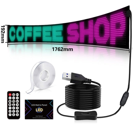 Programmable LED Matrix Panel Flexible Screen IP65 with APP Control 192*1762mm.