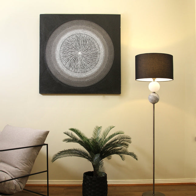 Murano Floor Lamp - Brass/Pewter.
